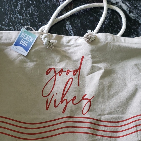 "Good Vibes" Canvas beach bag, new! - Picture 1 of 3